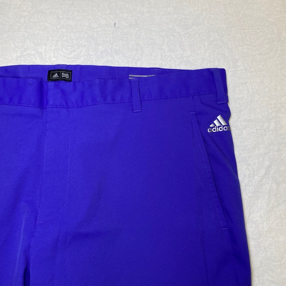 Adidas Golf Pants Men's 38x34 Purple Flat Front Performance Stretch Trousers - Picture 2 of 11